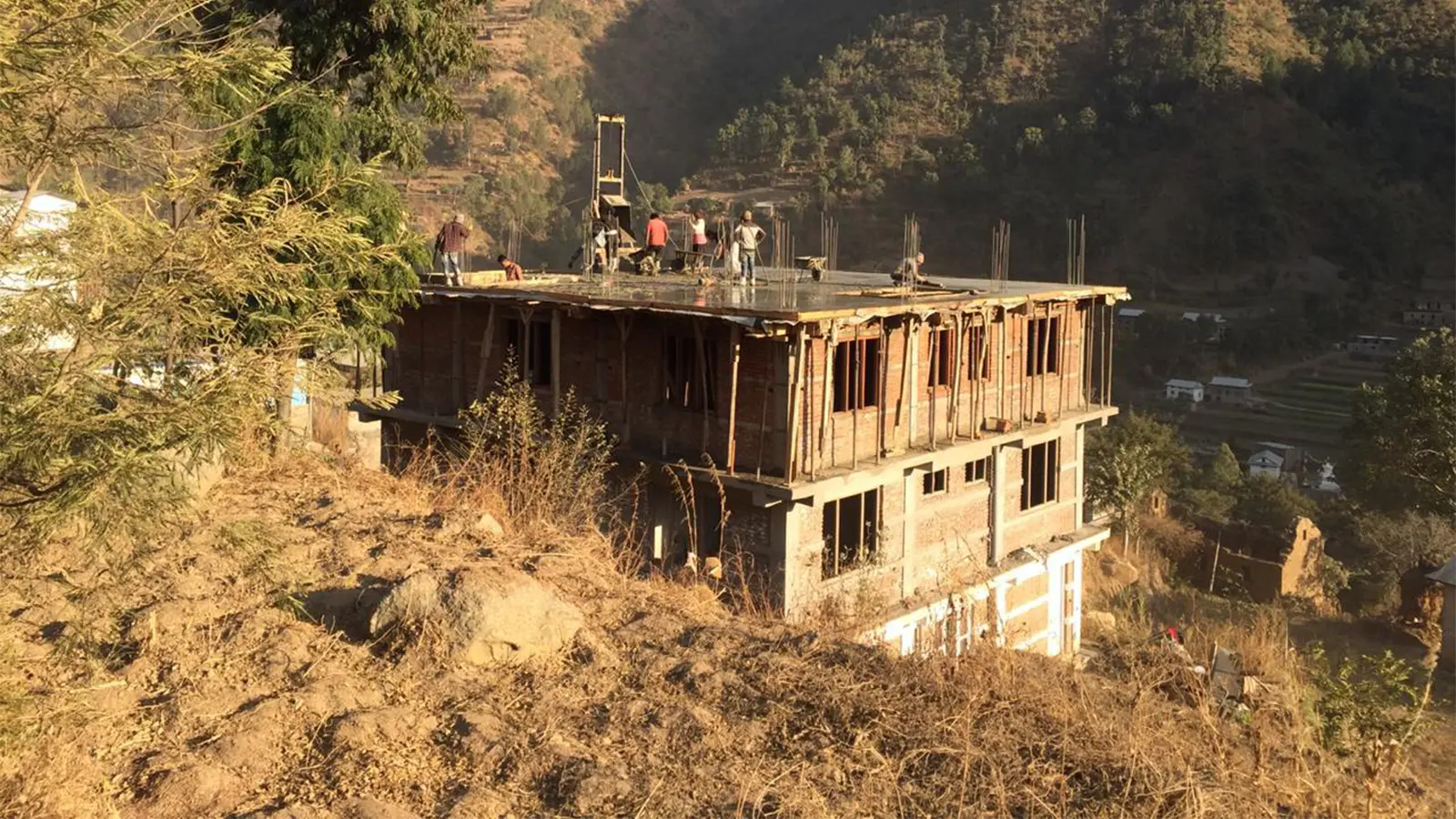 Arbeiten am Gebäude