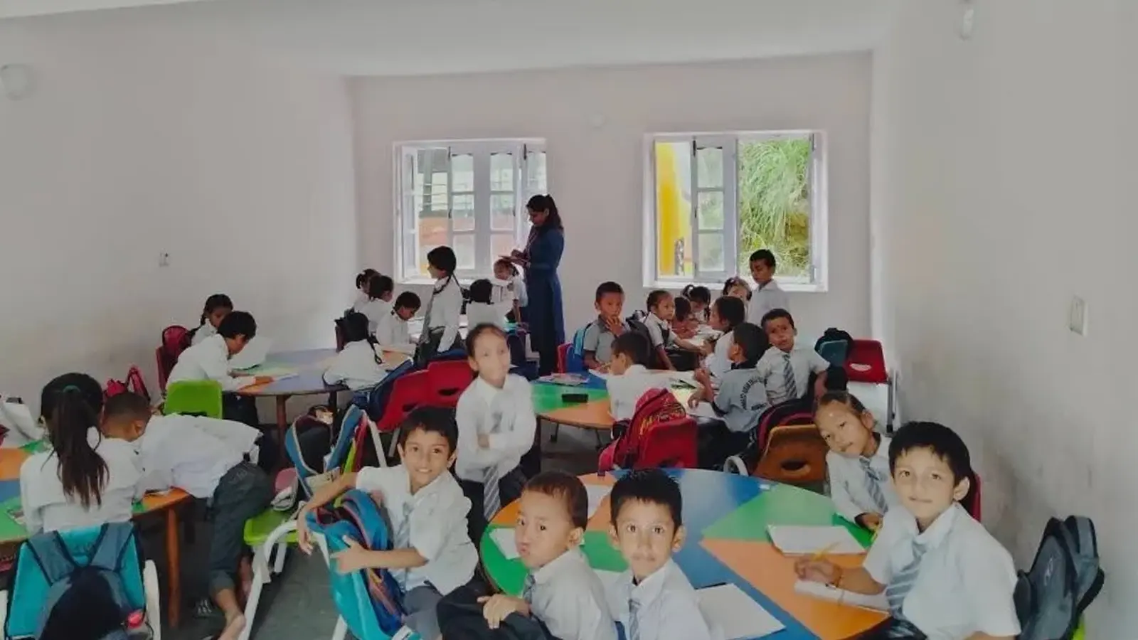 Schüler bei der Gruppenarbeit